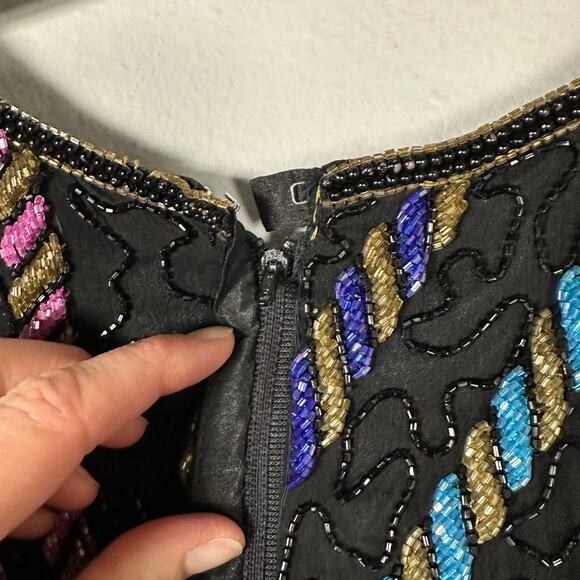 Vintage Marshall Fields Silk Beaded Blouse Women's Medium - Picture 10 of 12